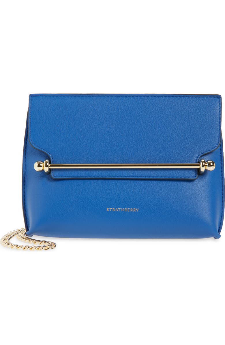Strathberry Mini Stylist Leather Crossbody Bag, Main, color, True Blue