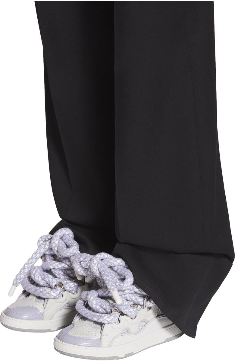 Lanvin CURB SNEAKERS IN LEATHER WITH SNAKE LACES, Alternate, color, White