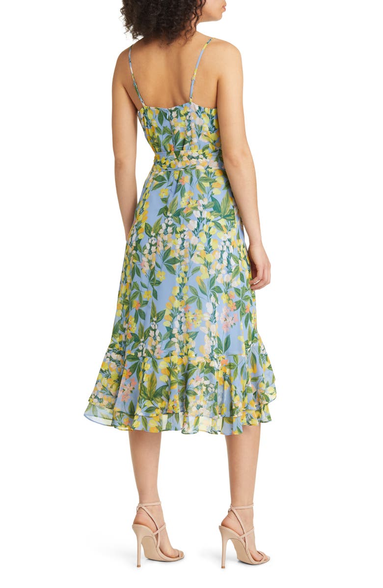 Eliza J Floral Wrap Bodice Dress, Alternate, color,
