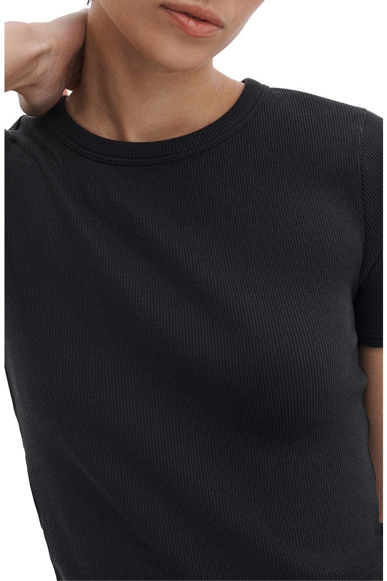 The Essential Rib T-Shirt, Alternate, color, BLACK