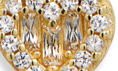 Argento Vivo Pavé Cubic Zirconia Mini Heart Pendant Necklace In Gold