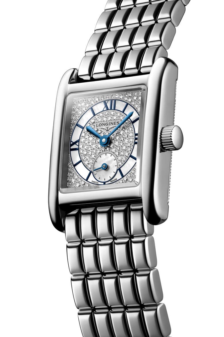 Mini DolceVita Diamond Bracelet Watch, 21.5mm x 29mm, Alternate, color, WHITE MOTHER OF PEARL