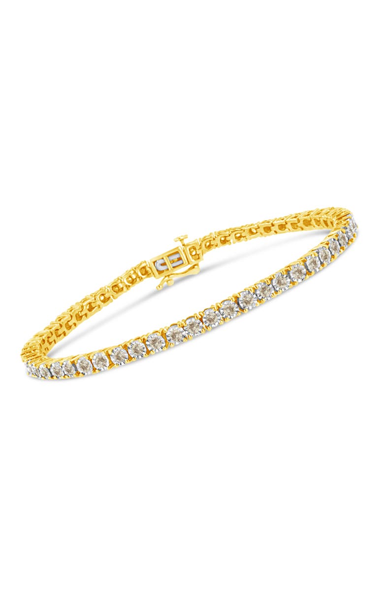 Haus of Brilliance 14K Yellow Gold Plated Silver 3.0 Cttw Miracle-Set Diamond Tennis Bracelet, Alternate, color, Yellow