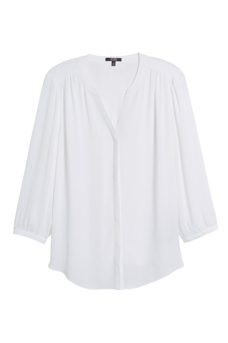 Pintuck Blouse, Alternate, color, OPTIC WHITE