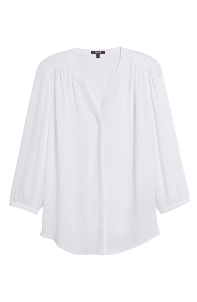 NYDJ Pintuck Blouse, Alternate, color, Optic White