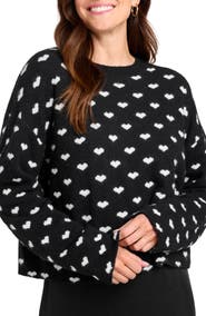 Splendid Lolly Hearts Jacquard Crewneck Sweater