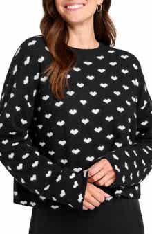 Splendid Lolly Hearts Jacquard Crewneck Sweater