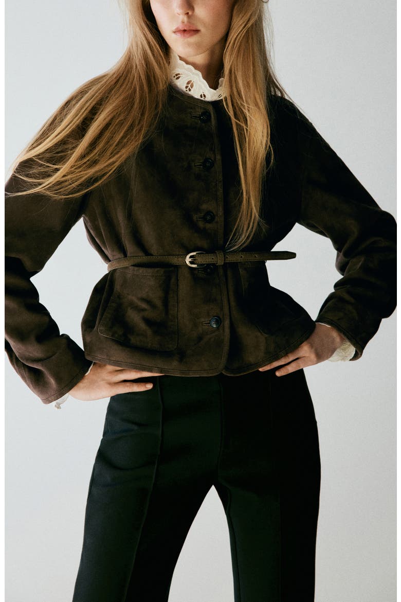 Suede Jacket, Main, color, KHAKI BROWN