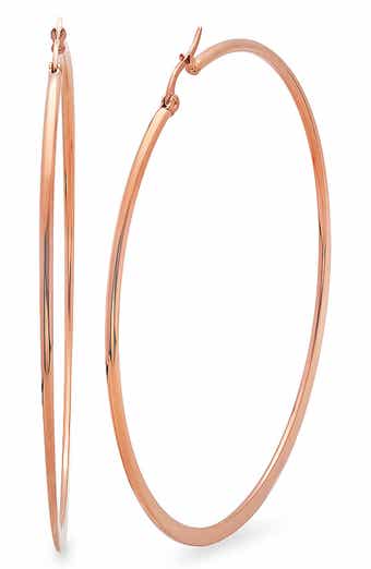 18k Rose Gold Plated Hoop Earrings