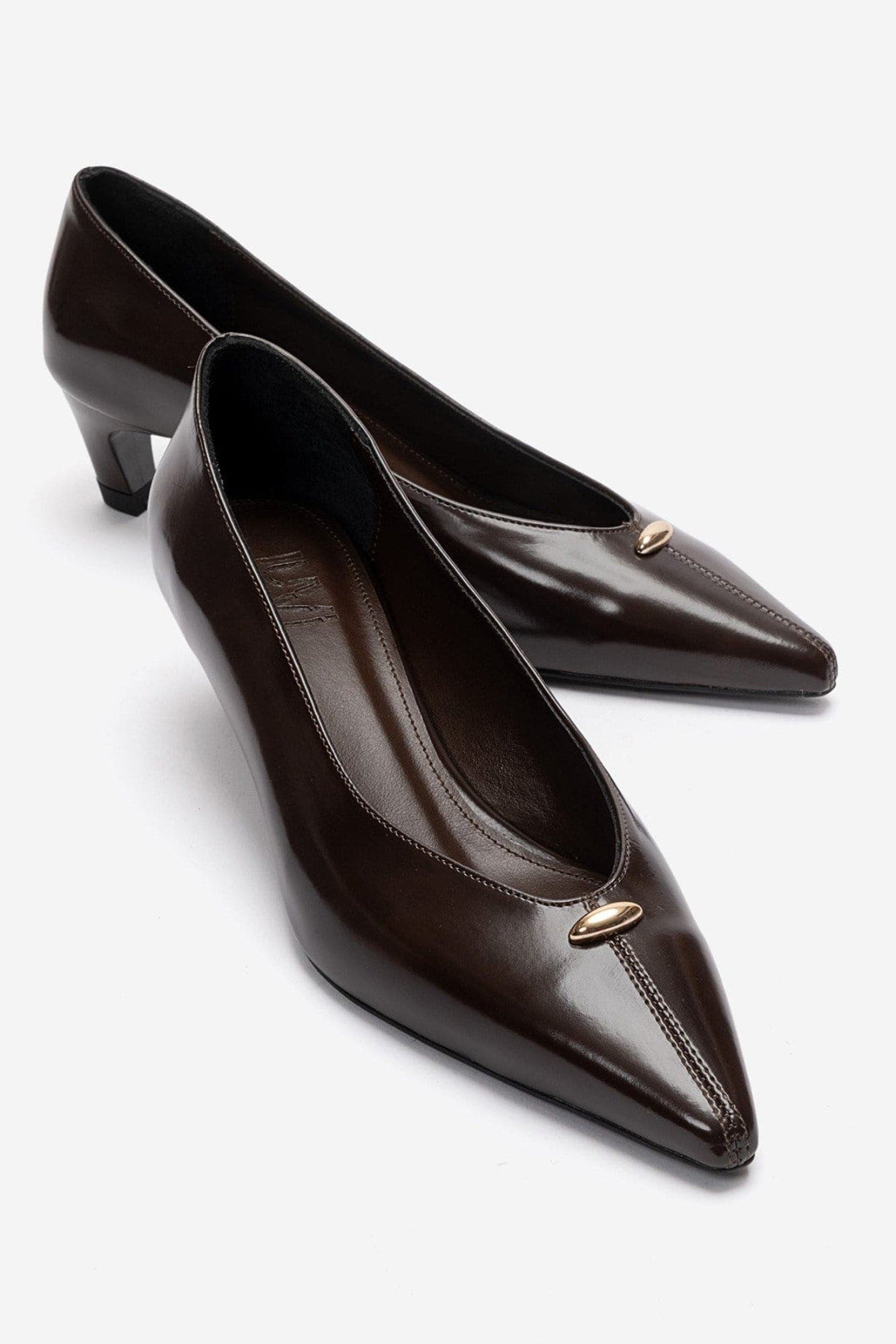 Versay Pointed Toe Kitten Heel Pump, Main, color, Dark Brown