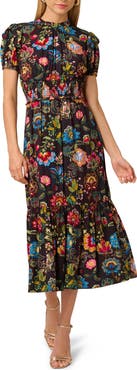 Adrianna Papell Print Midi Dress