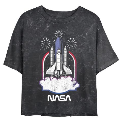 Juniors NASA Distressed Space Shuttle Launch T Shirt