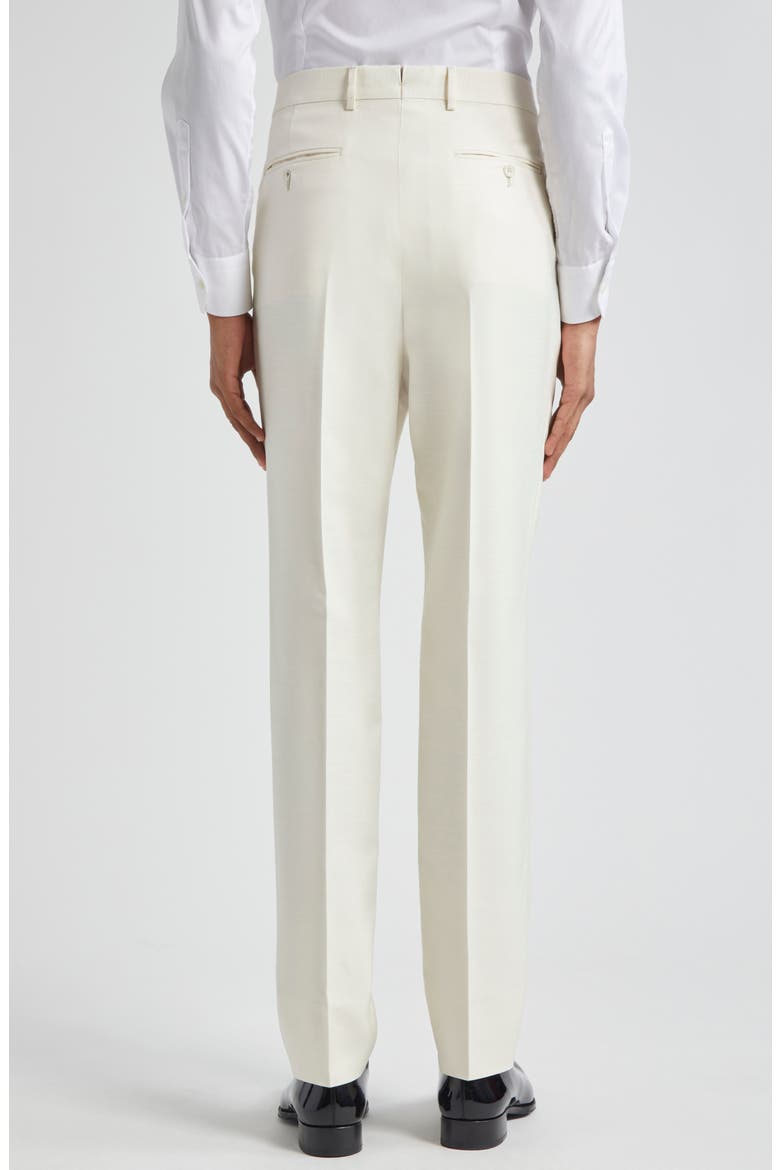 Atticus Tailored Silk Trousers, Alternate, color, BONE
