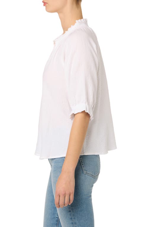 Joe's Elbow Sleeve Cotton Gauze Top In White