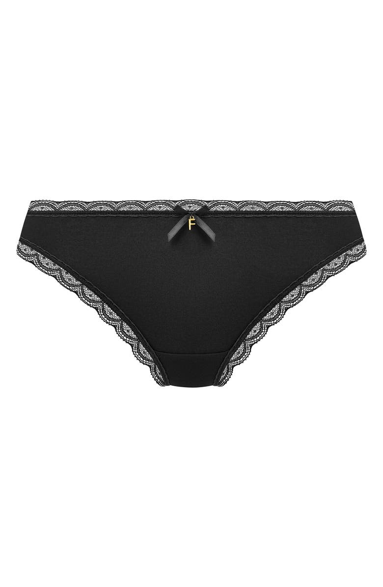 Freya Flirt Lace Trim Briefs, Main, color, Black