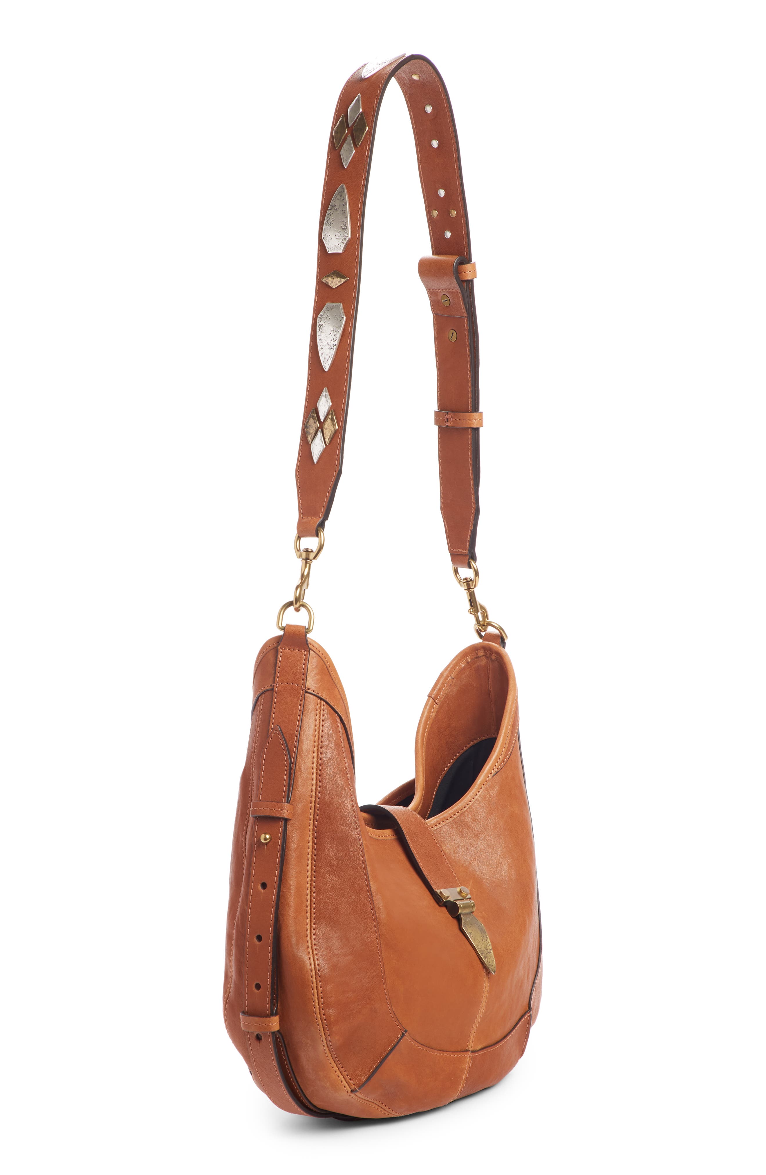 Isabel Marant Kaliko Leather Hobo Bag, Alternate, color, 