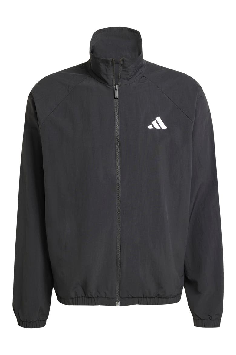 Essential Logo Windbreaker, Alternate, color, BLACK/ WHITE