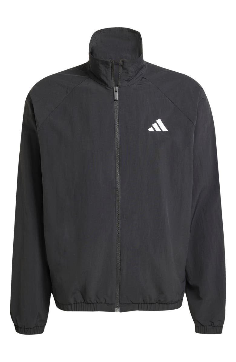 adidas Essential Logo Windbreaker, Alternate, color, Black/ White