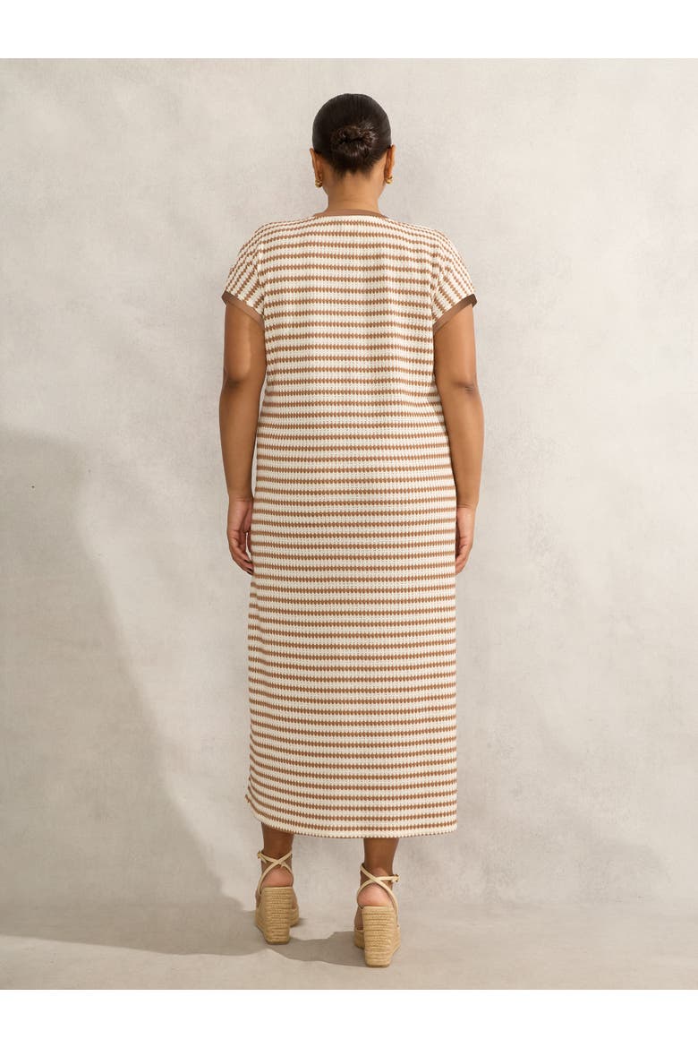 Contrast Stripe Crochet Dress, Alternate, color, Multi / TAN