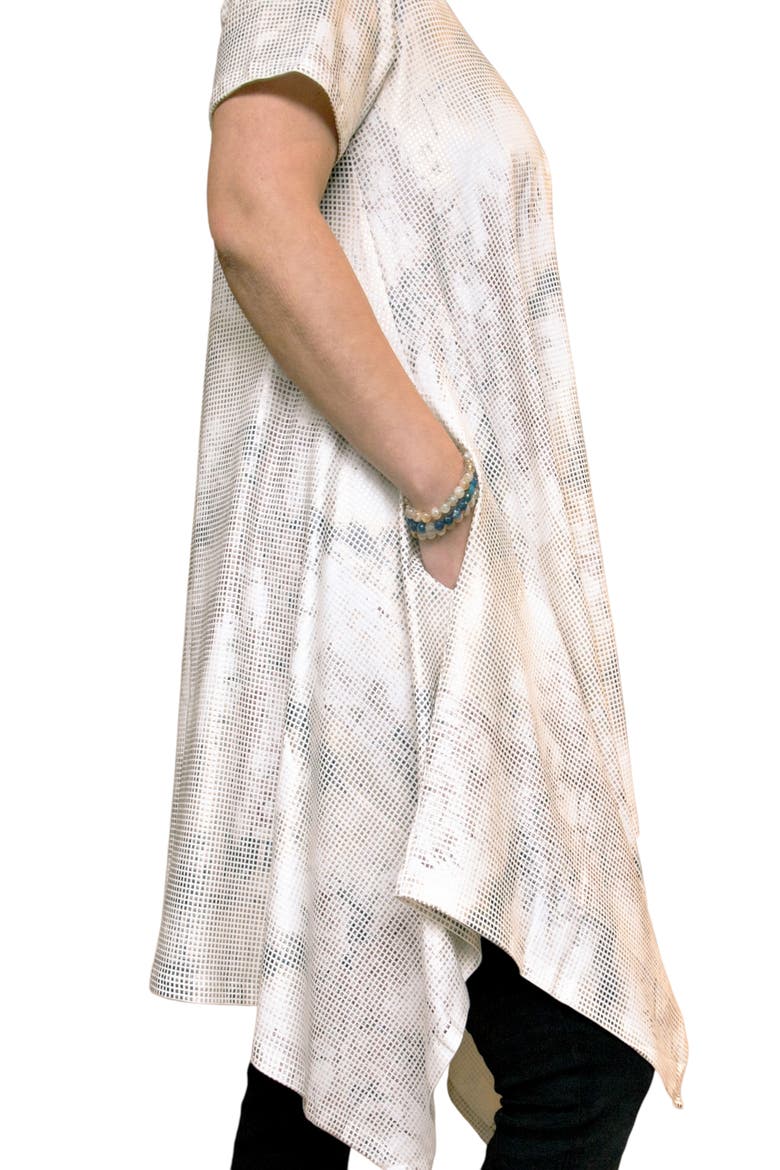 Iris Printed Cotton Jersey Dress, Alternate, color, Ecru