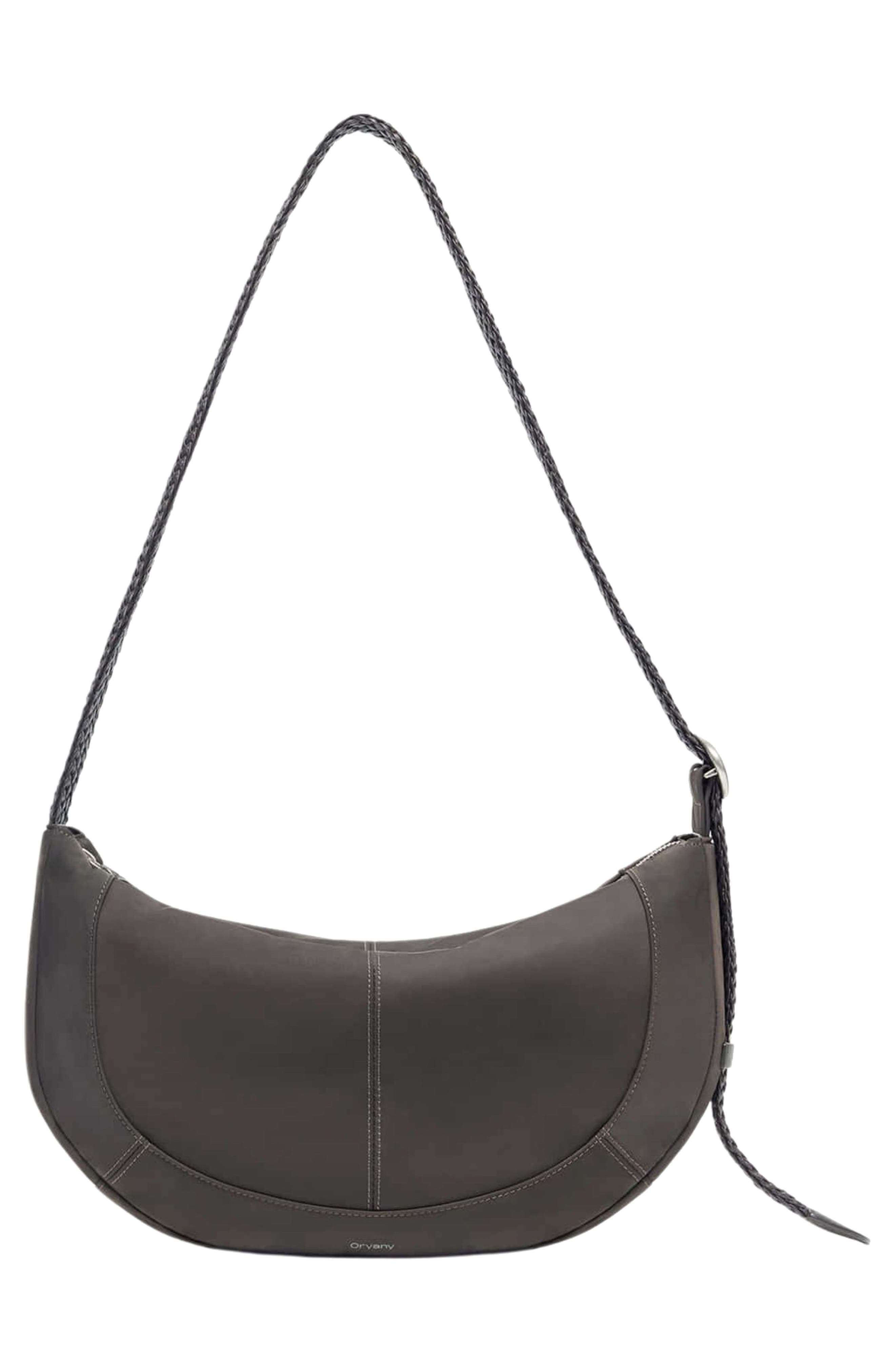 Braid Faux Leather Crossbody Bag, Alternate, color, SMOKY BROWN