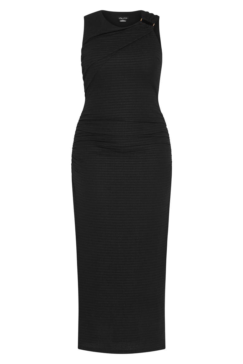 Zilla Ruched Sleeveless Maxi Dress, Alternate, color, BLACK
