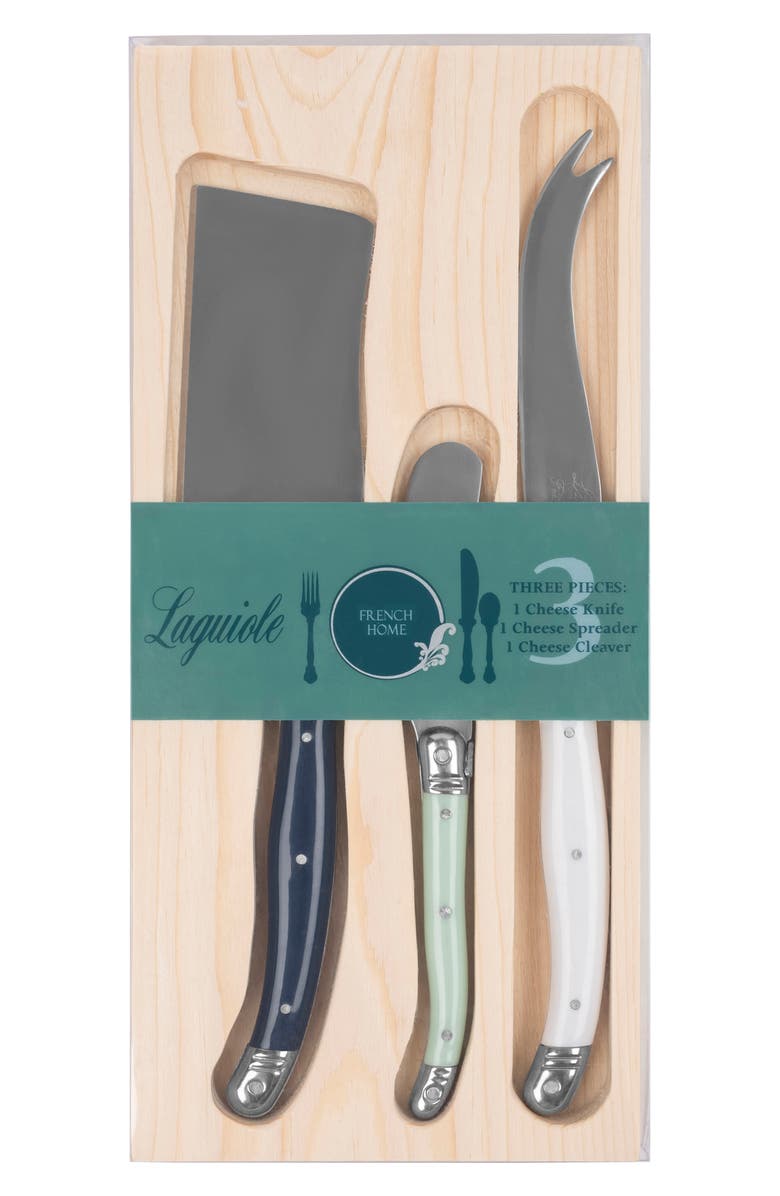FRENCH HOME Set of 3 Assorted Laguiole Cheese Knives, Alternate, color, Sea Salt