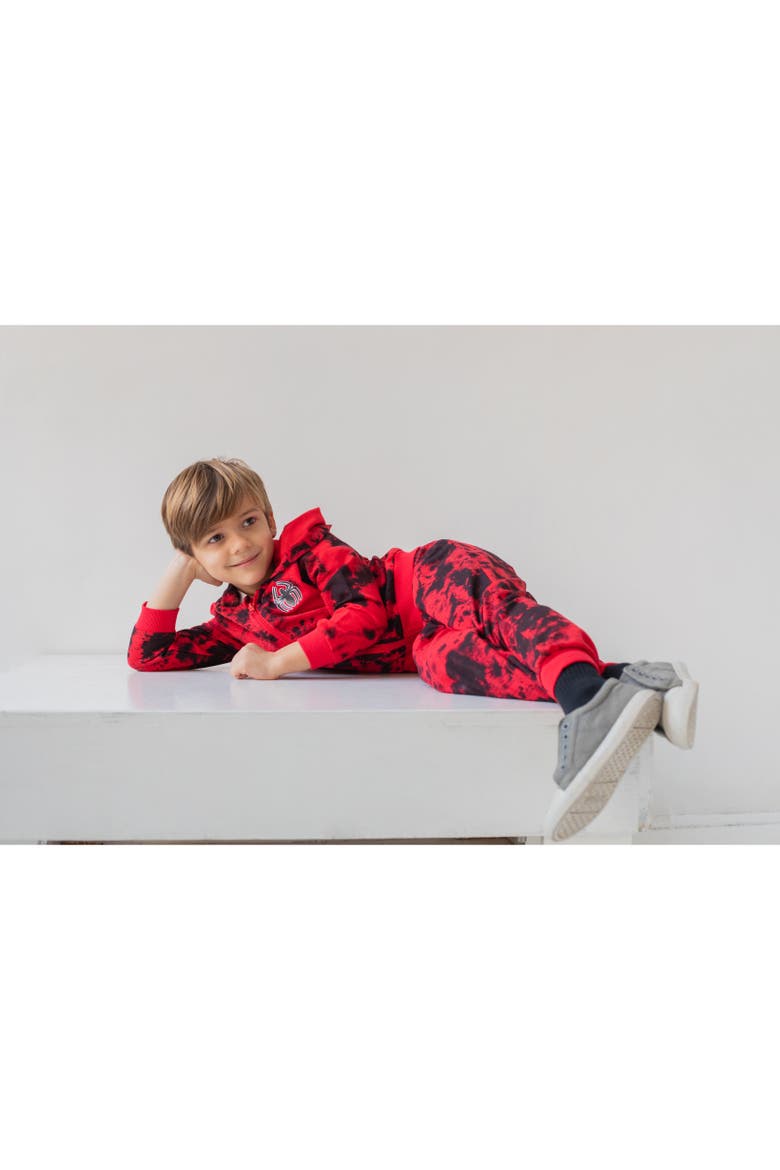 Spider-Man 3-Piece Zip-Up Hoodie and Pants Set, Alternate, color, Spider Man Red Black