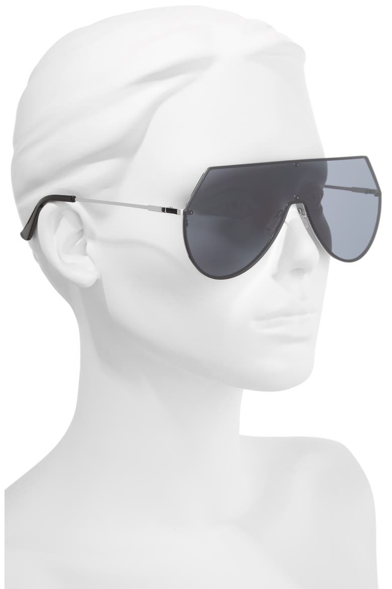 55mm Shield Sunglasses, Alternate, color, BLACK