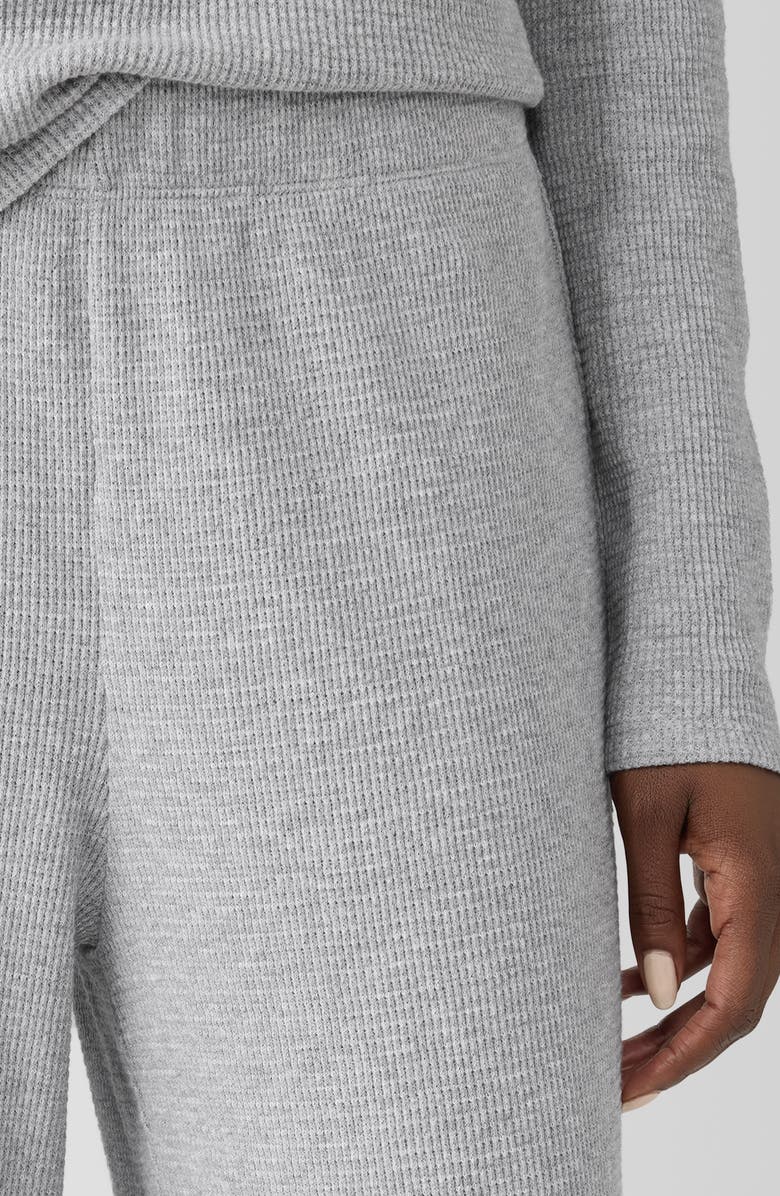 EILEEN FISHER SLEEP Organic Cotton Waffle Knit Straight Ankle Pants, Alternate, color,