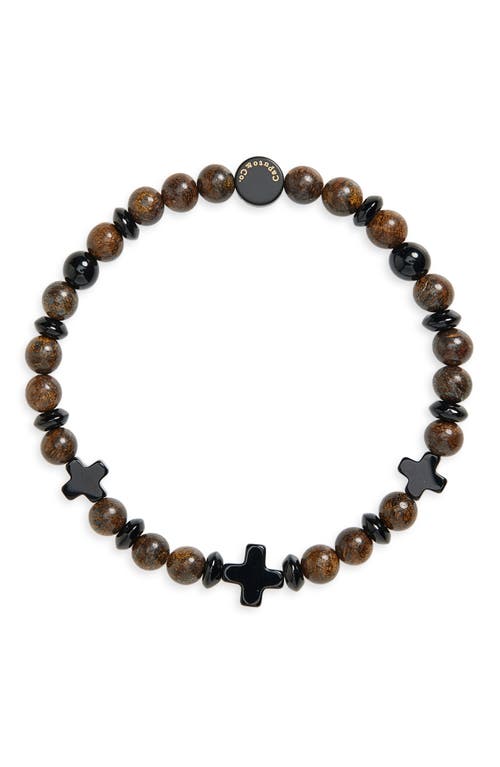 Caputo & Co Cross Beaded Stretch Bracelet