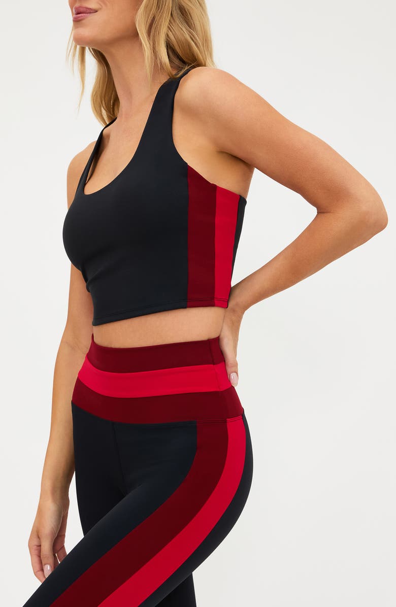 Beach Riot Yara Colorblock Racerback Crop Tank, Alternate, color, Redwood Colorblock