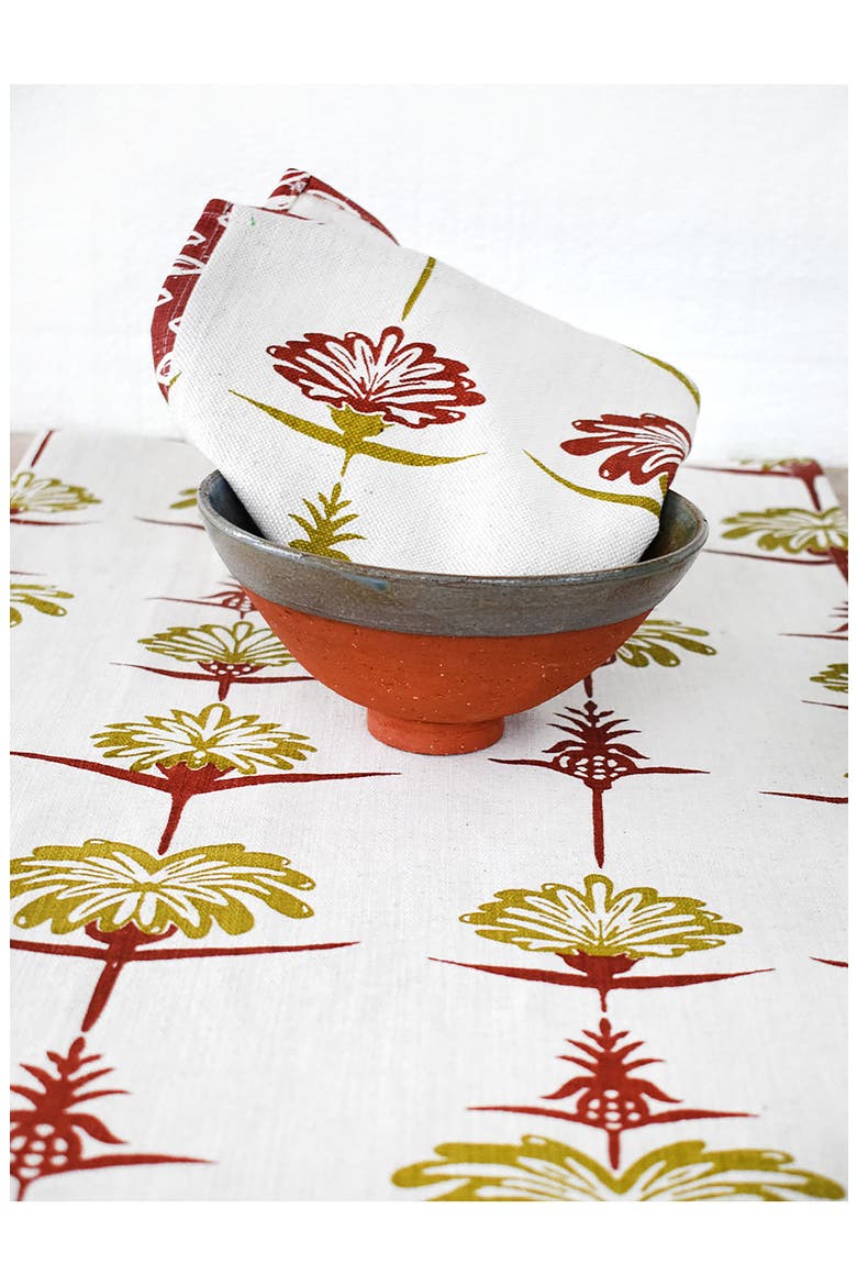 Tropical Cotton Twill Dinner Napkins, Alternate, color, CRIMSON AND CHARTREUSE