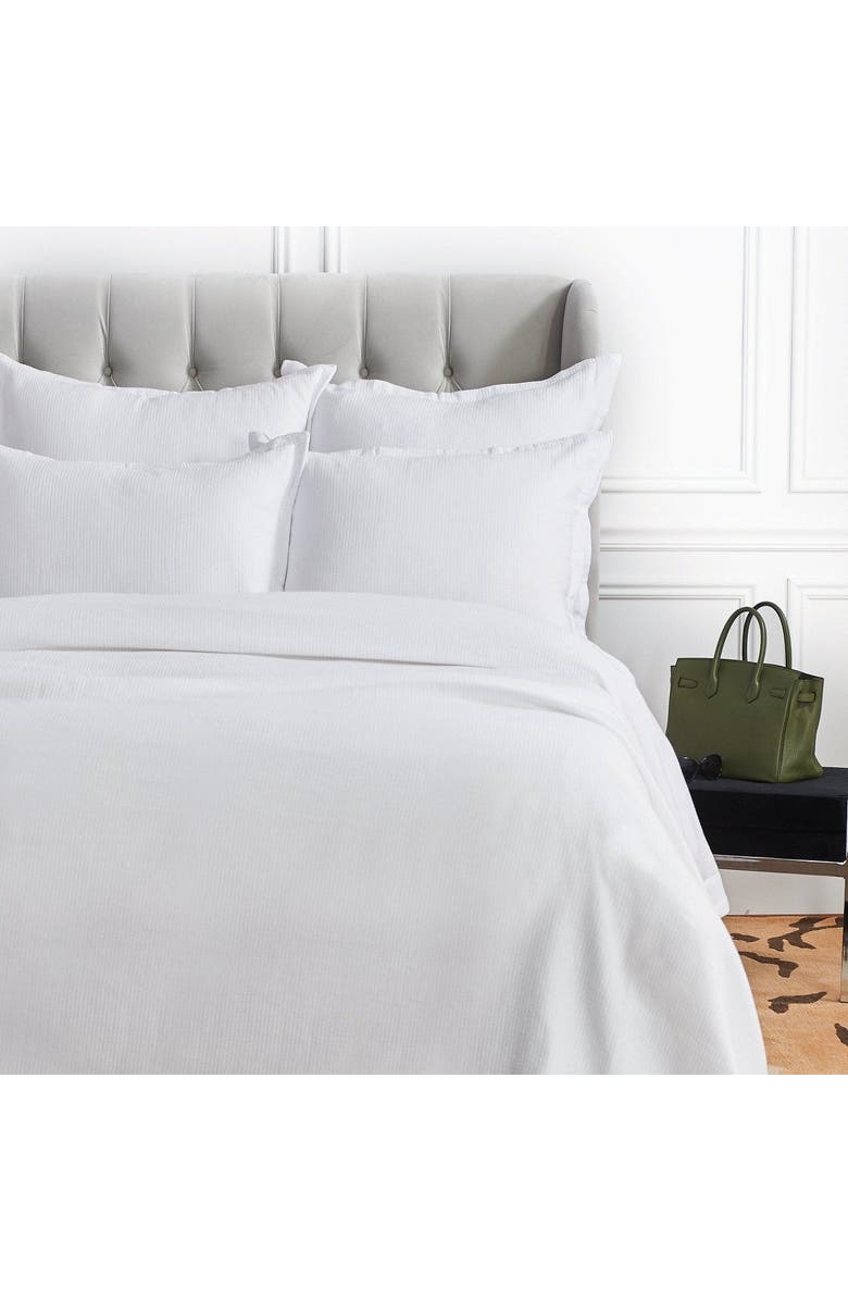 ELISABETH YORK 20" x 26" Delfina White Cotton Standard Sham - Machine Washable, Alternate, color, White