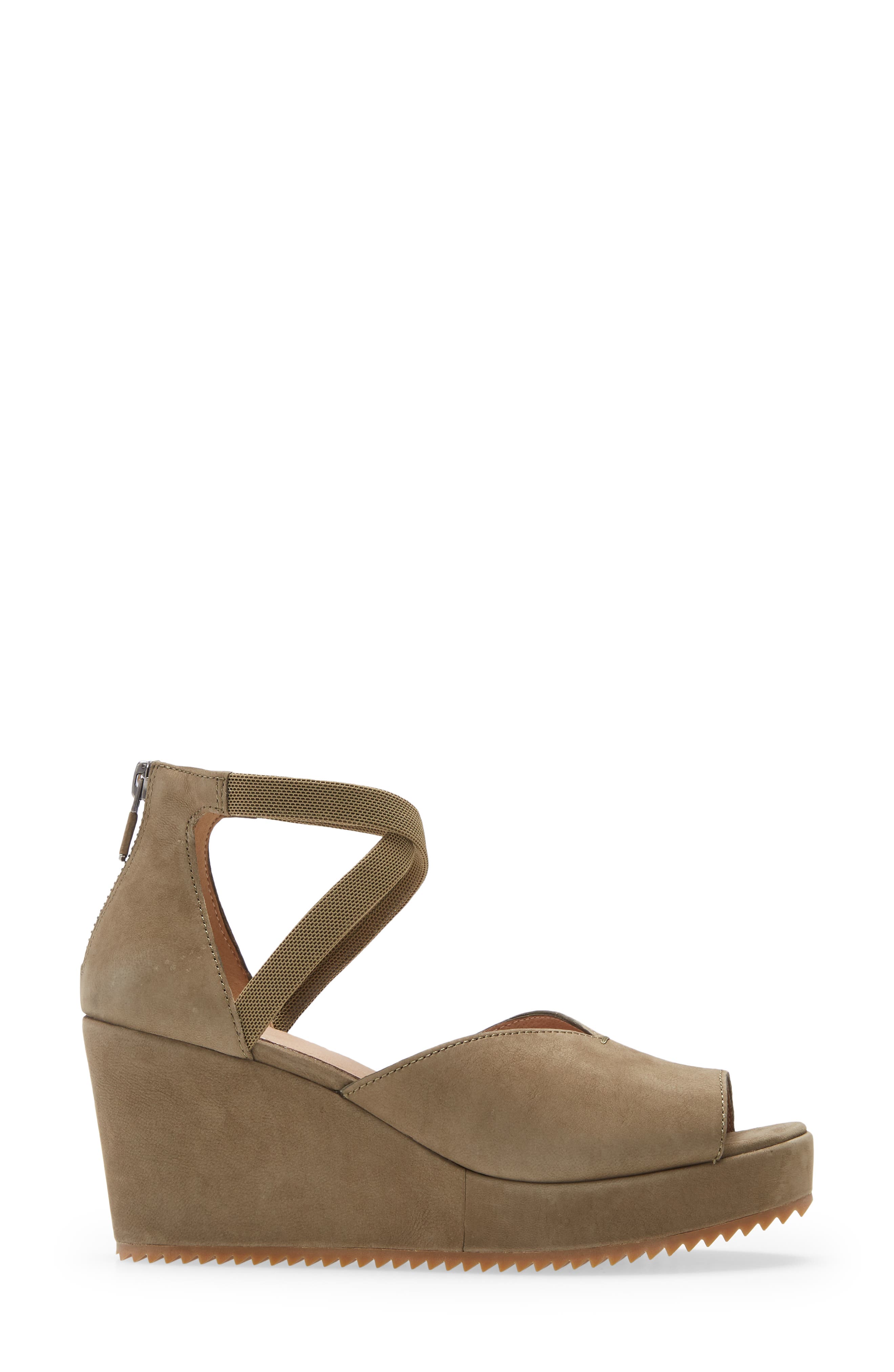 Wylee Platform Wedge Sandal, Alternate, color, OLIVE NUBUCK