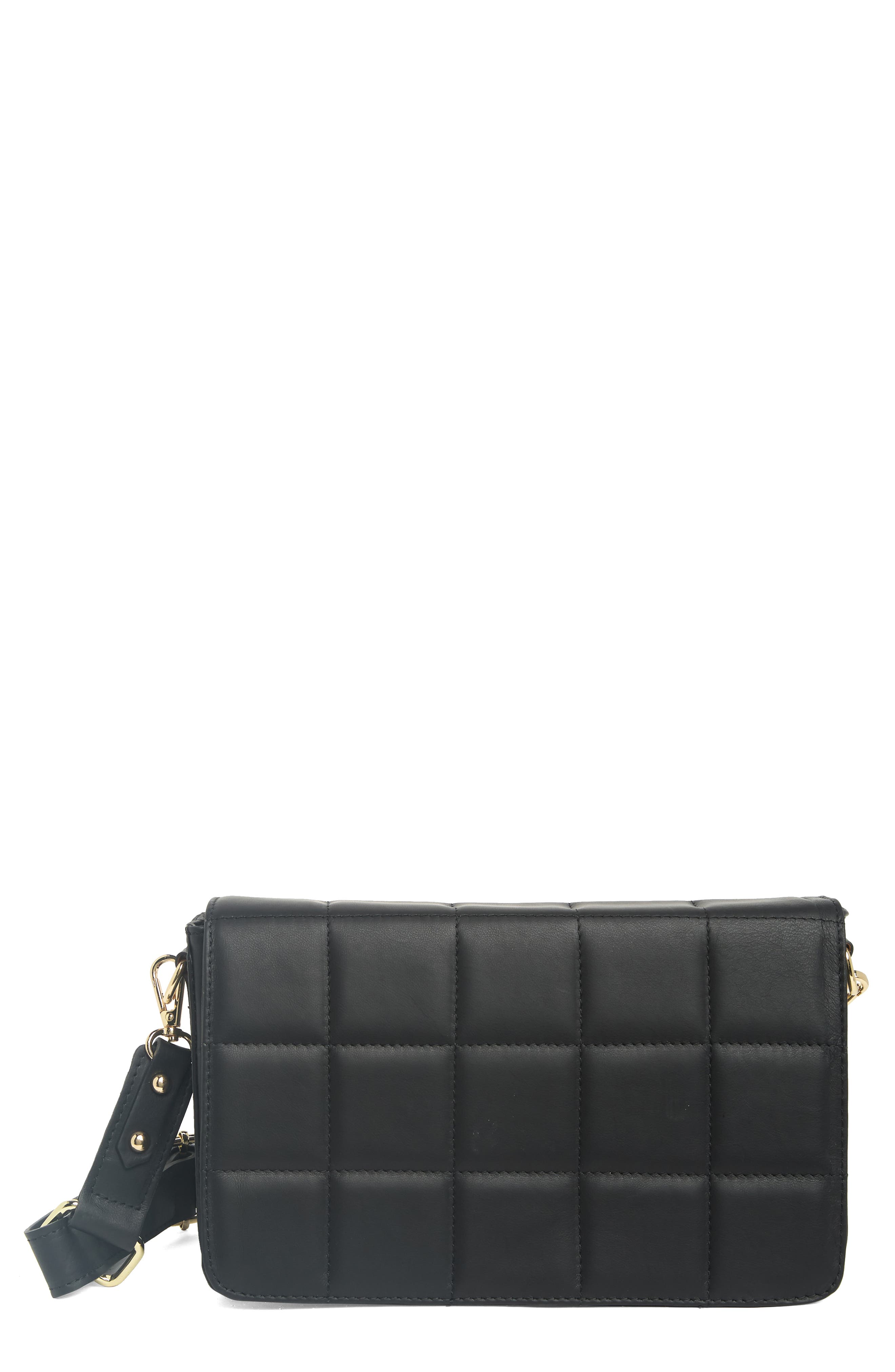 ANNA LUCHINI Square Quilt Leather Shoulder Bag, Main, color, 