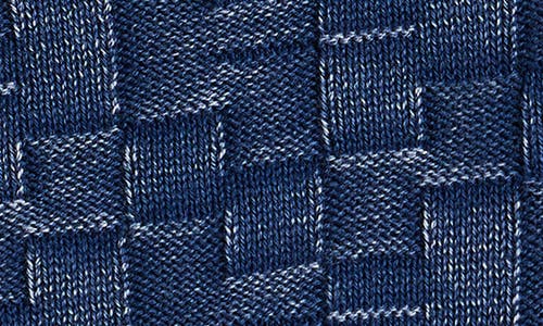Robert Graham Aubin Basketweave Quarter Zip Sweater In Blue