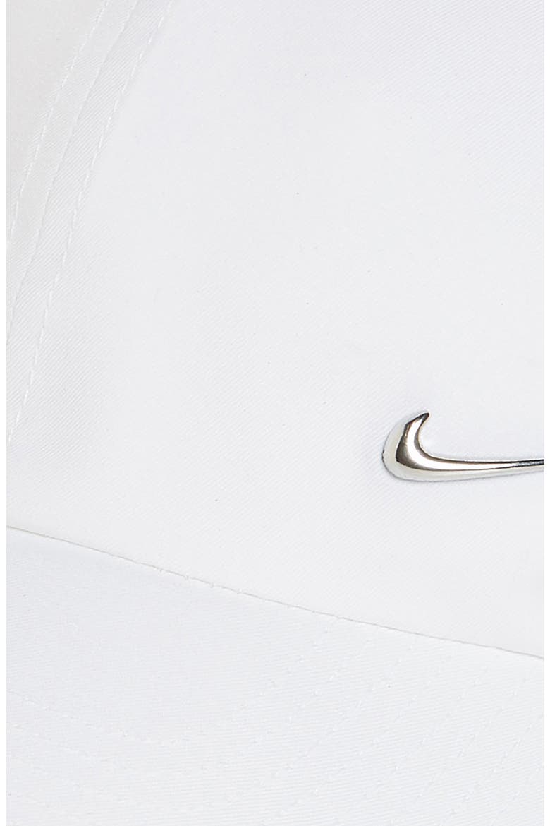 Metal Swoosh Baseball Cap, Alternate, color, WHITE