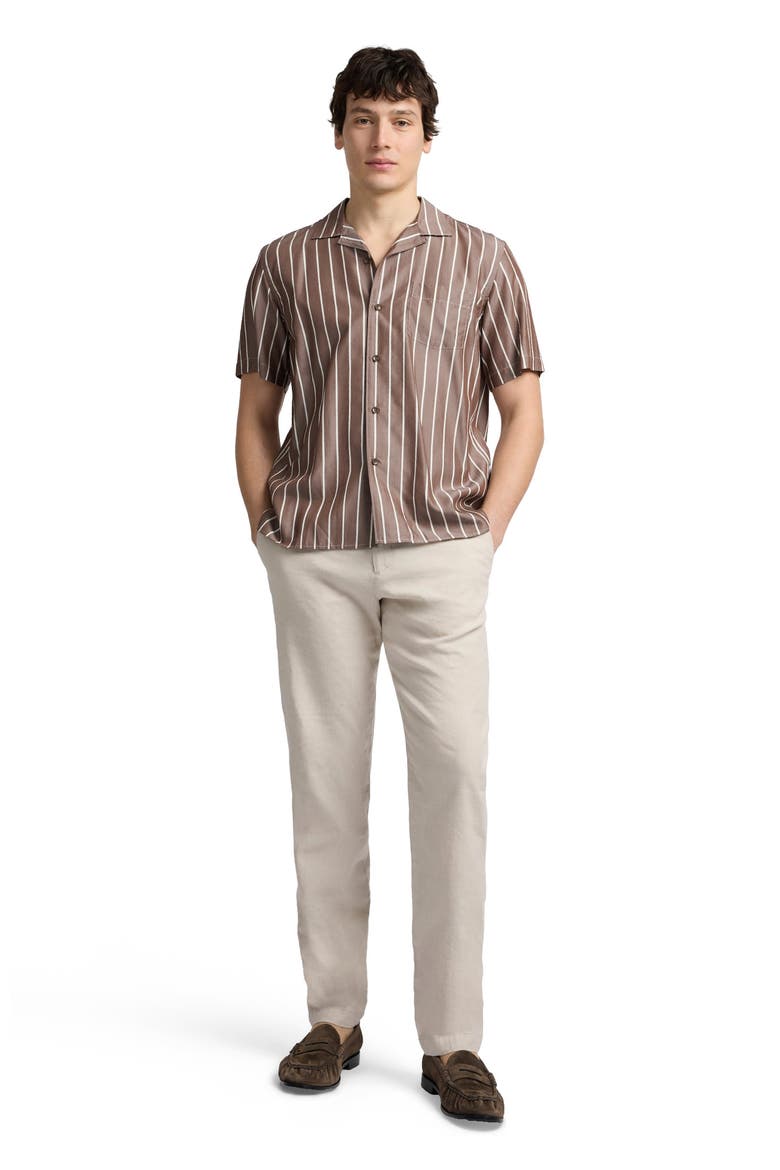 Tencel Convertible Vacation Shirt, Main, color, Tan/White