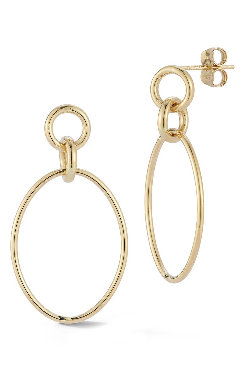 Ember Fine Jewelry 14K Gold Frontal Hoop Earrings, Main, color, 