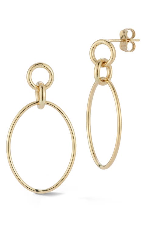 14K Gold Frontal Hoop Earrings