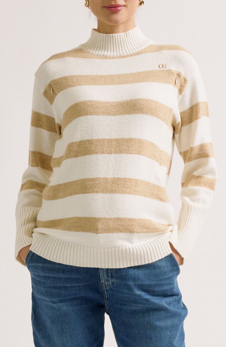 Cache Coeur Cabourg Maternity & Nursing Sweater, Alternate, color, Beige/Ivory