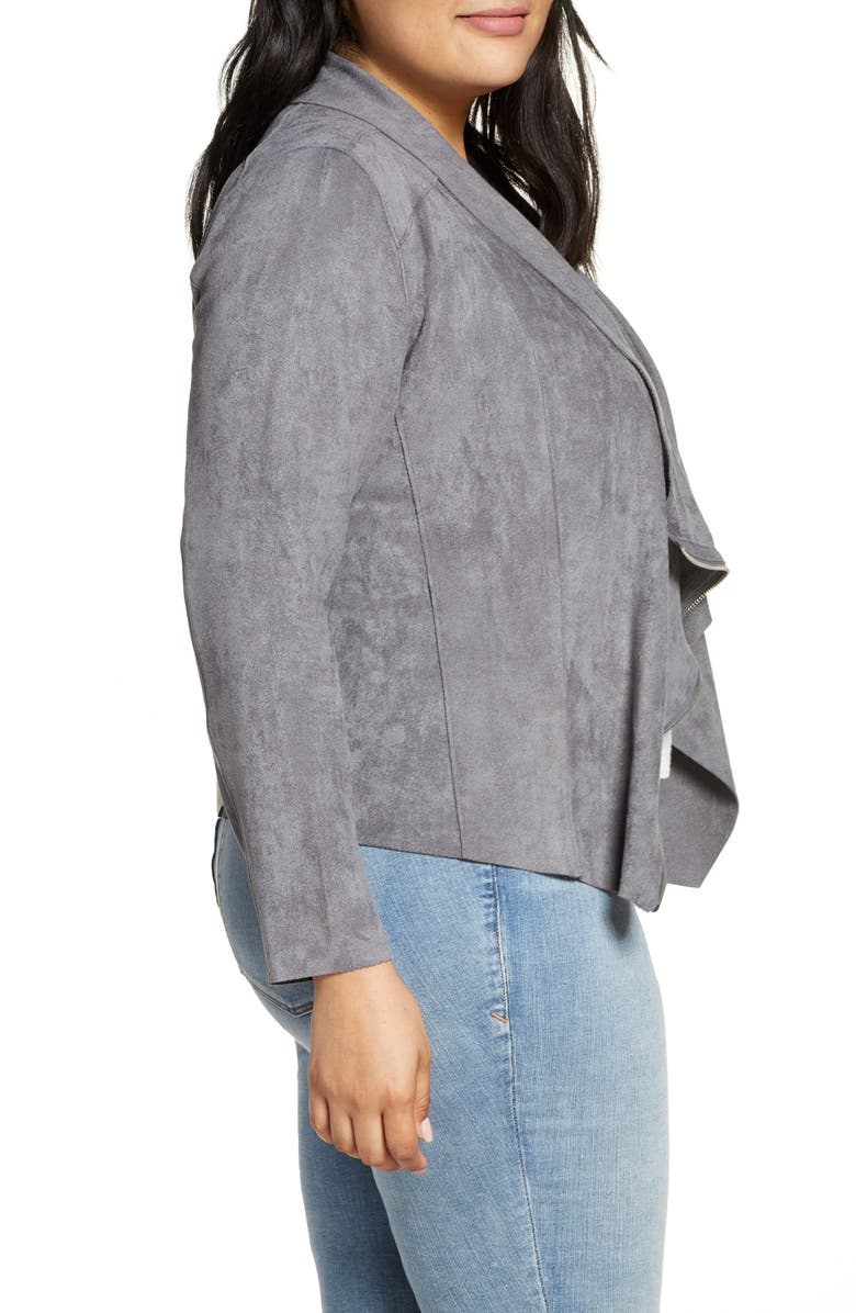 BLANKNYC Faux Suede Drape Front Jacket, Alternate, color, 