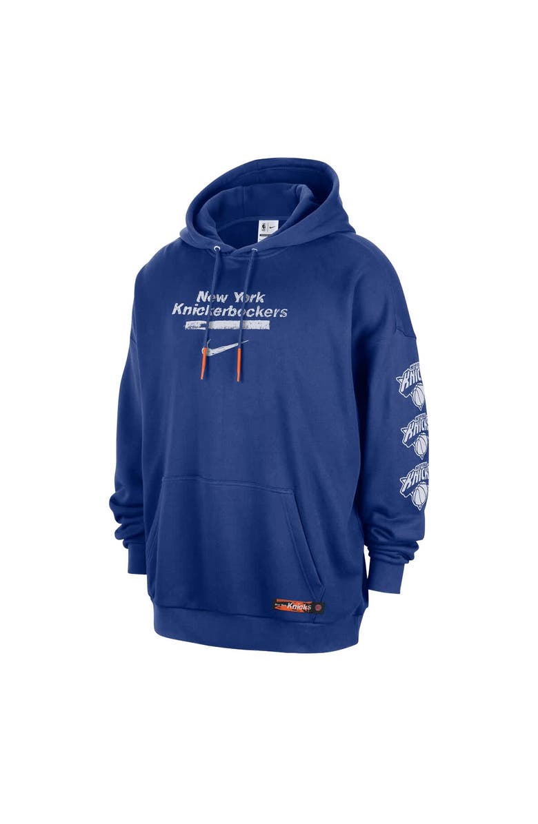 Nike Men's Nike Blue New York Knicks Courtside Club Premium Hoodie, Alternate, color, Blue