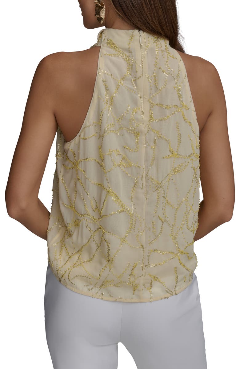 Donna Karan New York Embellished Cutaway Shoulder Top, Alternate, color, 