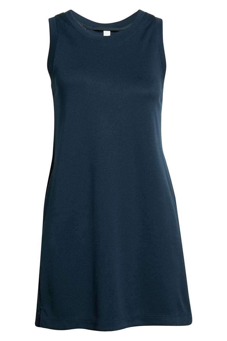 Piqué Mesh Scuba Tank Dress, Alternate, color, NAVY SAPPHIRE