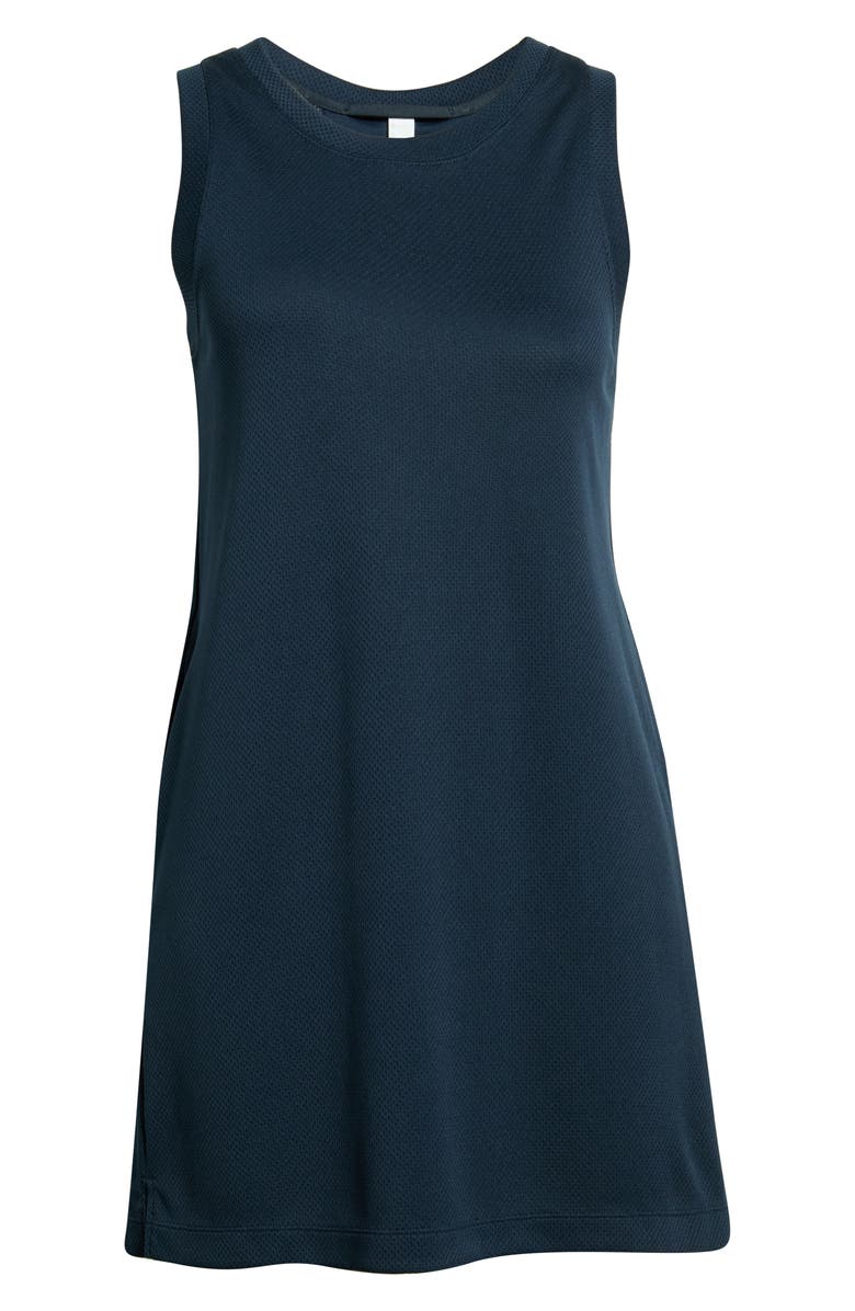 Zella Piqué Mesh Scuba Tank Dress, Alternate, color, Navy Sapphire