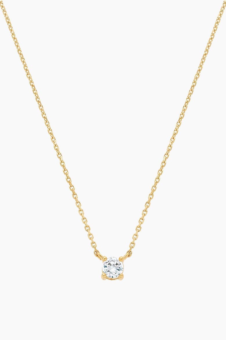 Sterling Silver 18k Gold Plated Karina Necklace Dainty Crystal Gift, Main, color, Gold