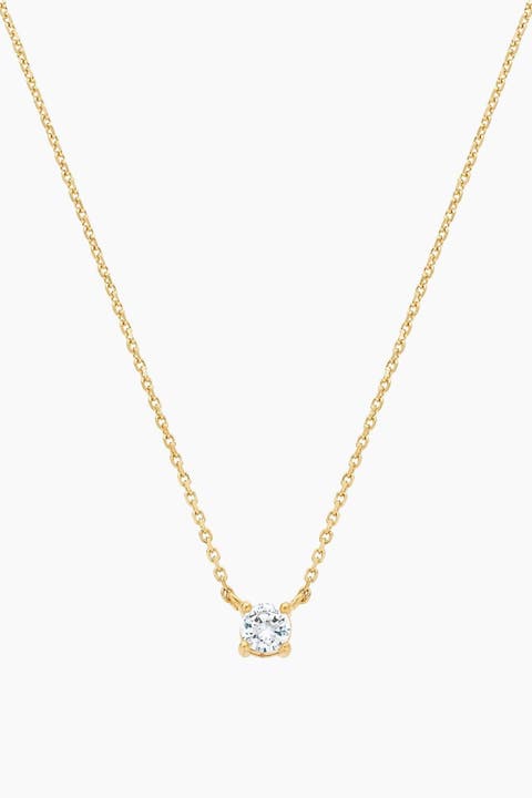 Sterling Silver 18k Gold Plated Karina Necklace Dainty Crystal Gift