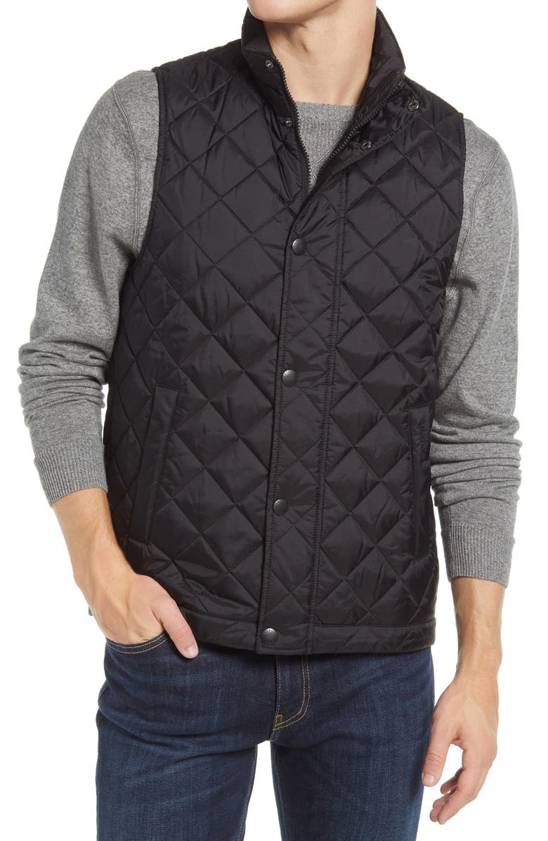 Barbour Barlow Quilted Vest, Alternate, color, Black